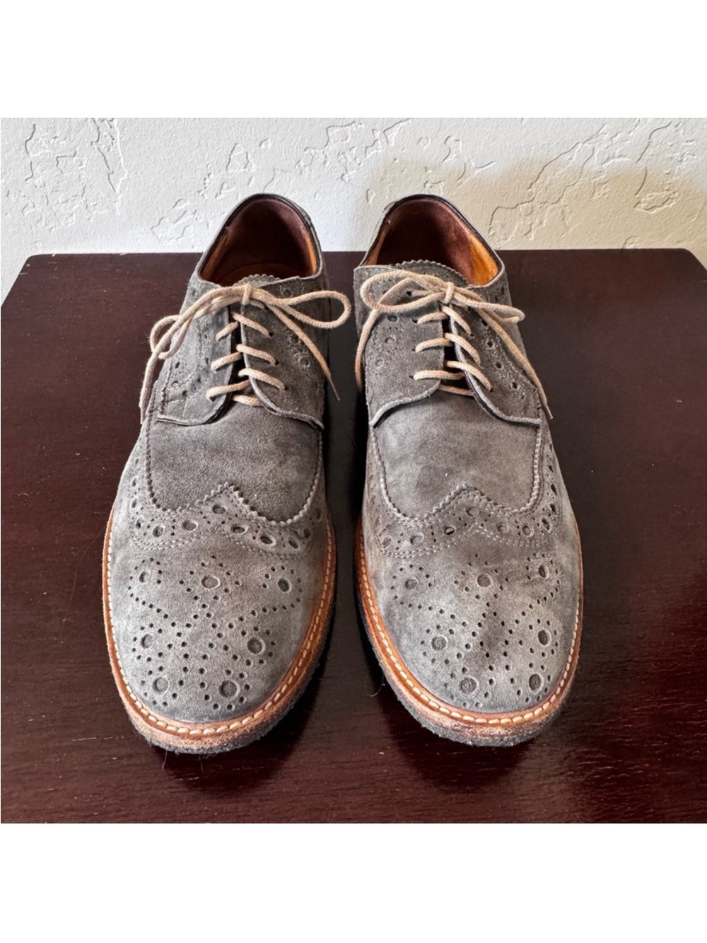 Antonio Maurizi for Suit Supply Gray Suede Oxfords Wing Tips